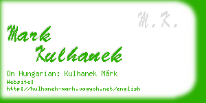mark kulhanek business card